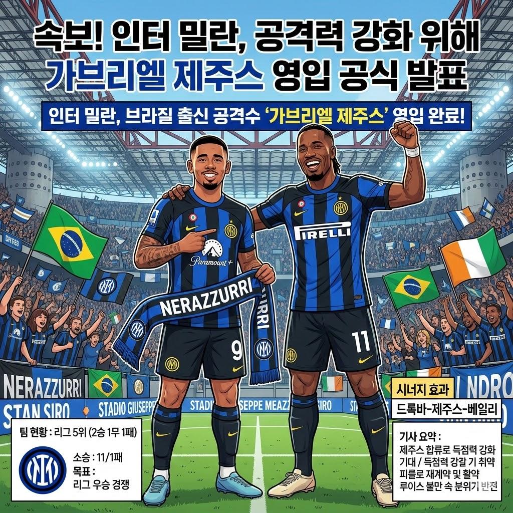 인터 밀란, [제2의 호나우두] 제주스 영입!